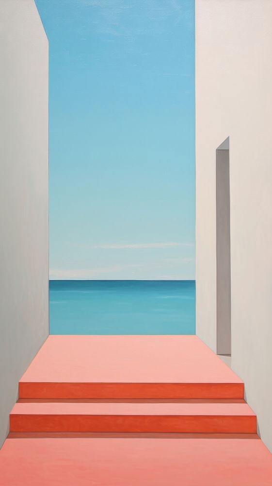Minimal space summer architecture staircase painting.