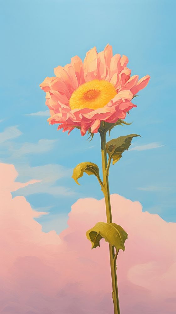 Sunflower in pastel sky painting outdoors petal.