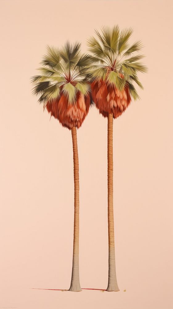 Minimal space palm trees plant art arecaceae.