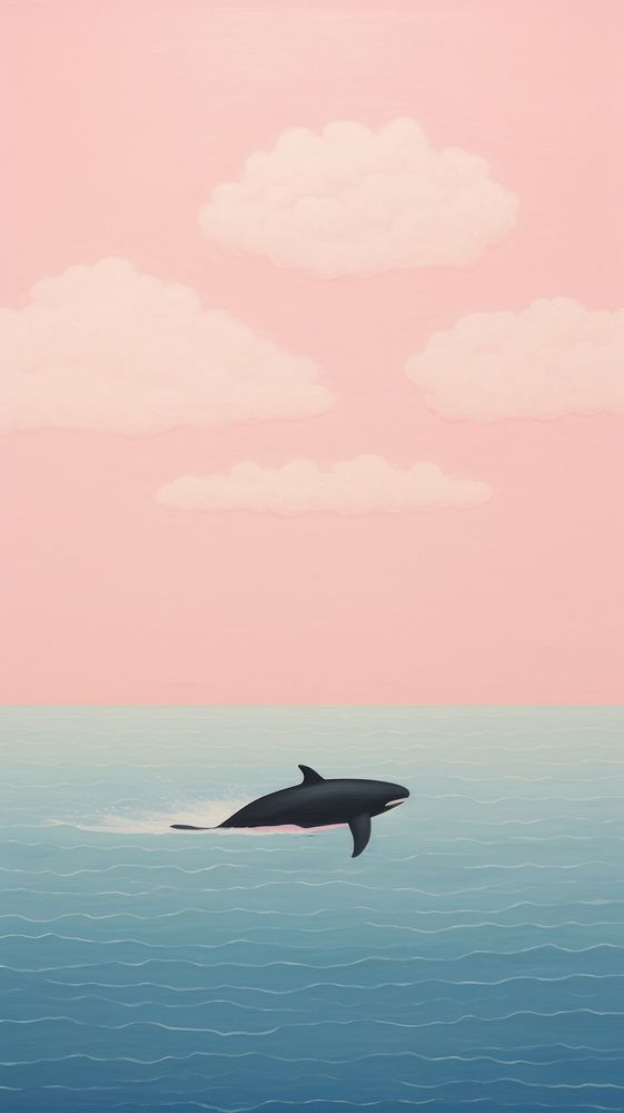 Whale in pastel sky outdoors dolphin animal.
