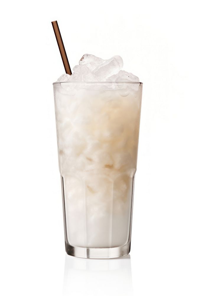An iced coconut drink cocktail glass milk.