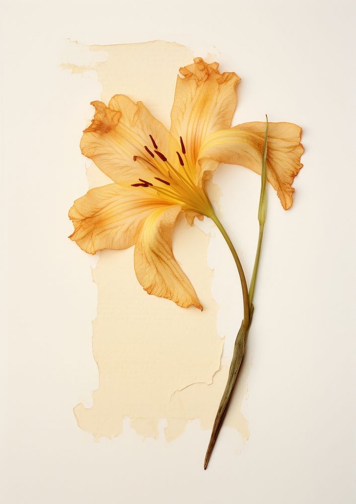 Real Pressed a daylily flower petal plant.