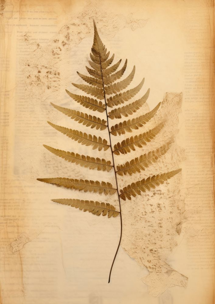 Real Pressed a fern leaf textured plant paper.