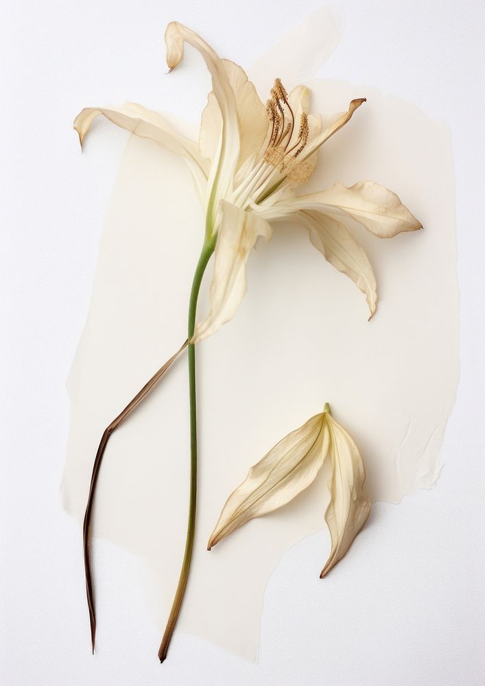 Real Pressed a madonna lily flower petal plant.