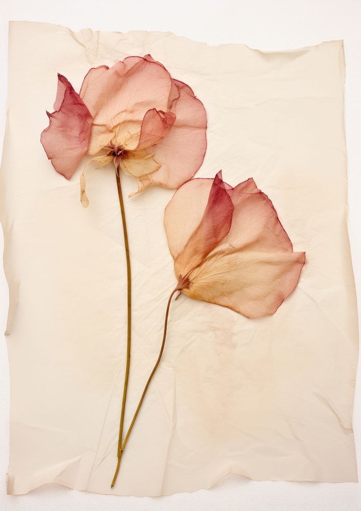 Real Pressed a rose petals flower plant paper.