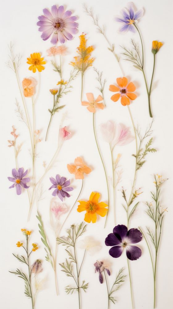  Real pressed spring flowers pattern plant petal. AI generated Image by rawpixel.