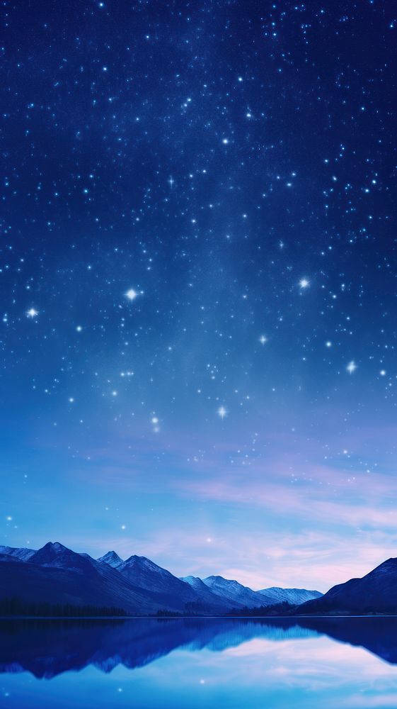  Beautiful night sky wallpaper landscape outdoors nature. AI generated Image by rawpixel.