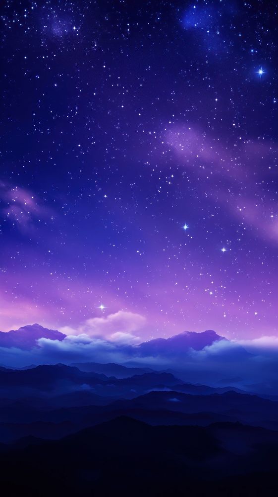  Beautiful night sky wallpaper purple astronomy outdoors. AI generated Image by rawpixel.