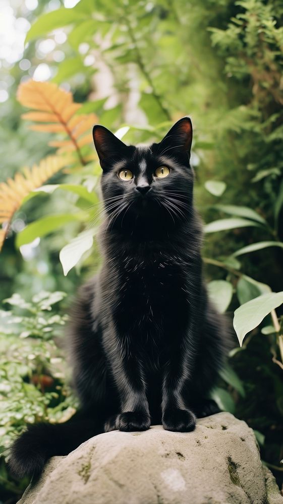  Cat animal mammal black. AI generated Image by rawpixel.