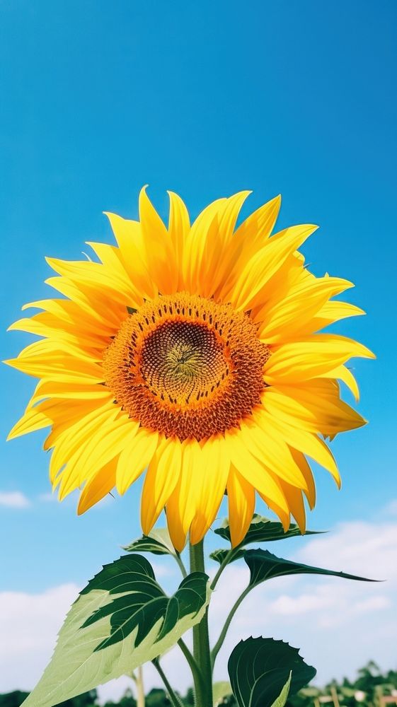  Sunflower blossom summer plant. AI generated Image by rawpixel.