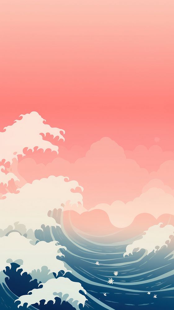  Wave of japan outdoors nature ocean. AI generated Image by rawpixel.