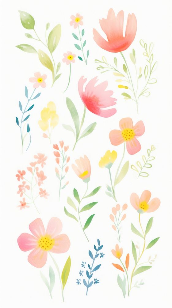  Flower pattern backgrounds plant. AI generated Image by rawpixel.