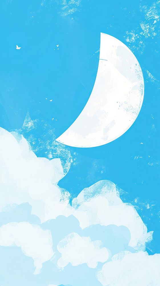 Blue sky illustration outdoors nature moon.
