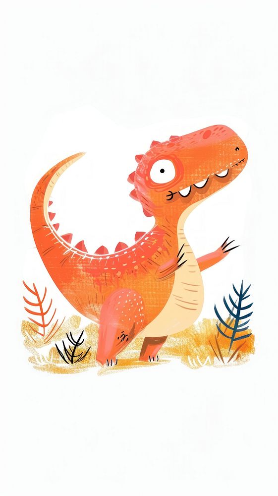 Cute dinosaur illustration reptile animal representation.