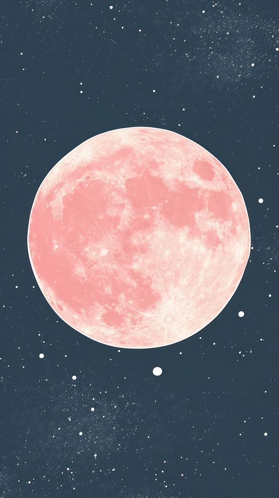 Cute full moon space illustration astronomy outdoors night.