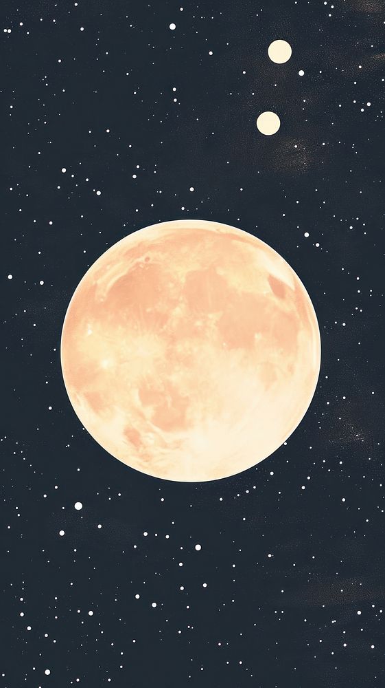 Cute full moon space illustration astronomy outdoors night.