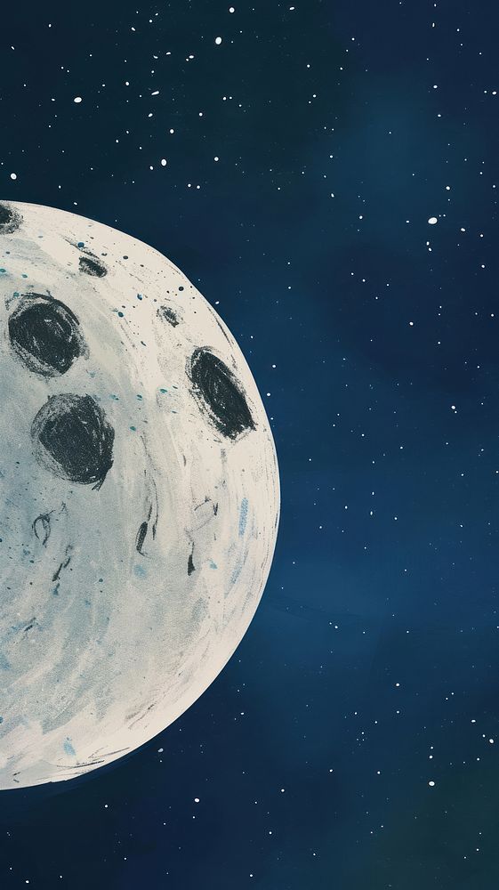Cute full moon space illustration astronomy universe outdoors.