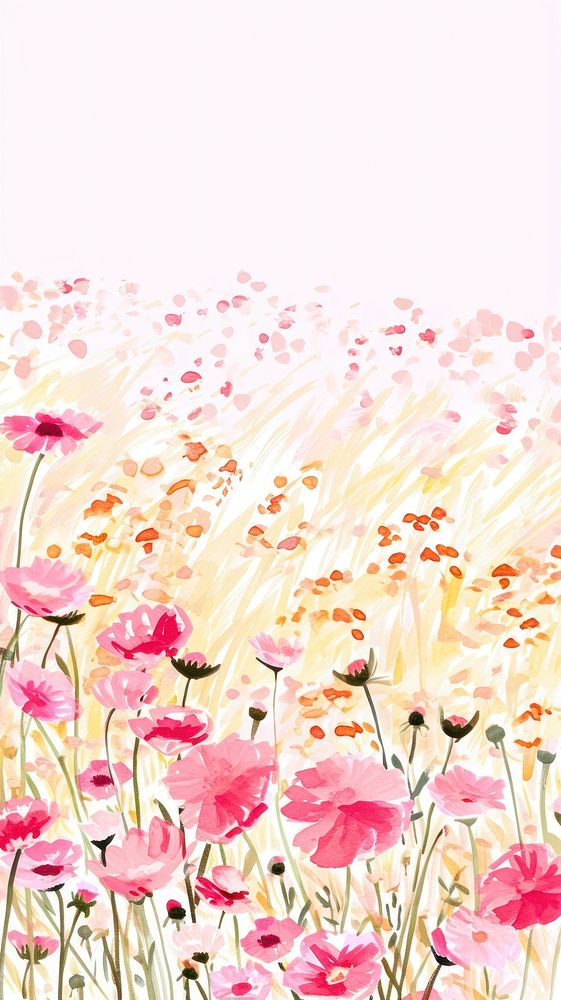 Cute flower field illustration backgrounds outdoors pattern.