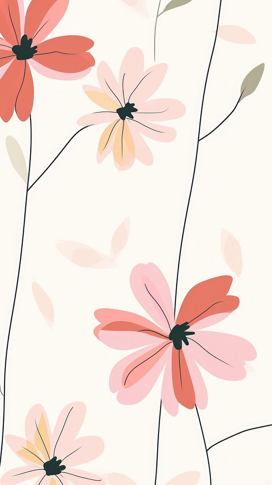Cute flower illustration wallpaper pattern petal.
