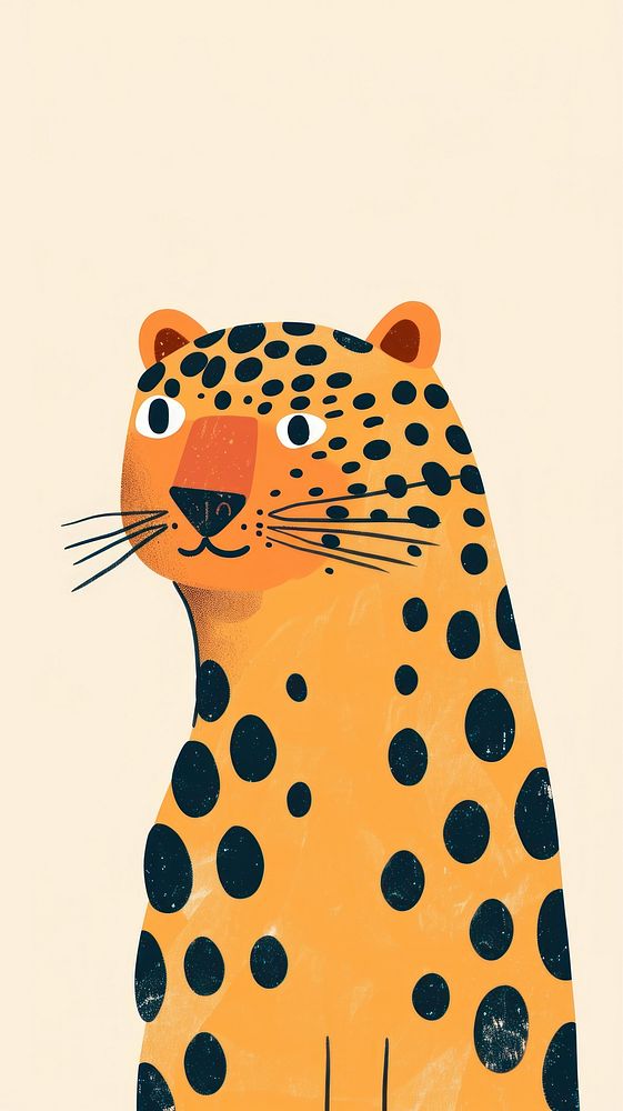 Cute leopard illustration wildlife cheetah animal.