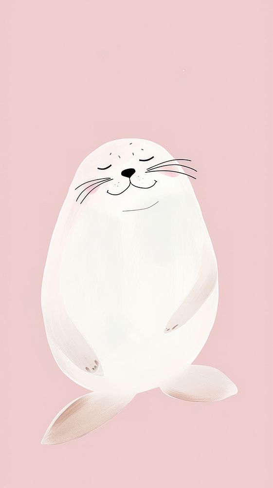 Cute seal illustration animal mammal whiskers.