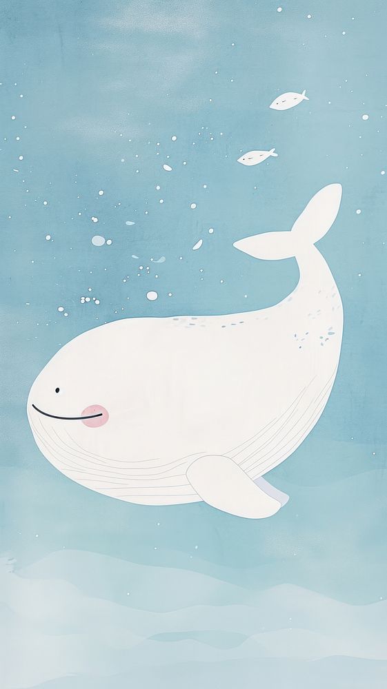 Cute whale illustration animal mammal underwater.