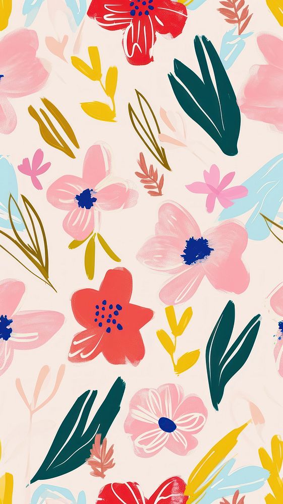 Flower pattern illustration wallpaper plant art.