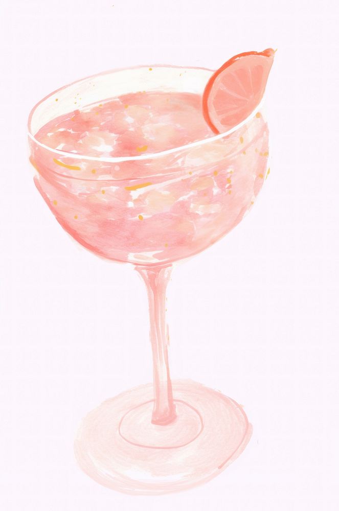 Cocktail drawing drink fruit. AI generated Image by rawpixel.