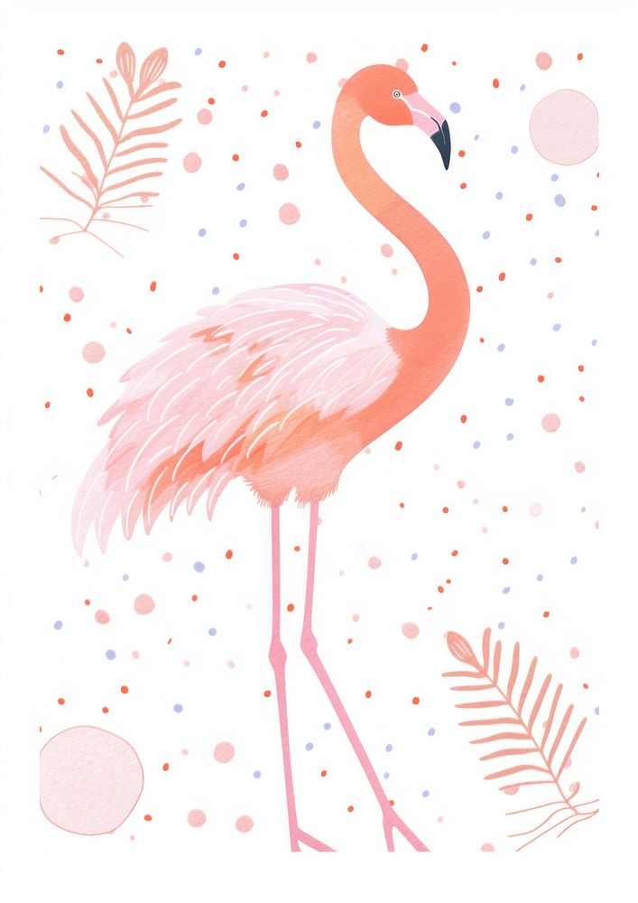 Flamingo outdoors drawing animal. AI generated Image by rawpixel.