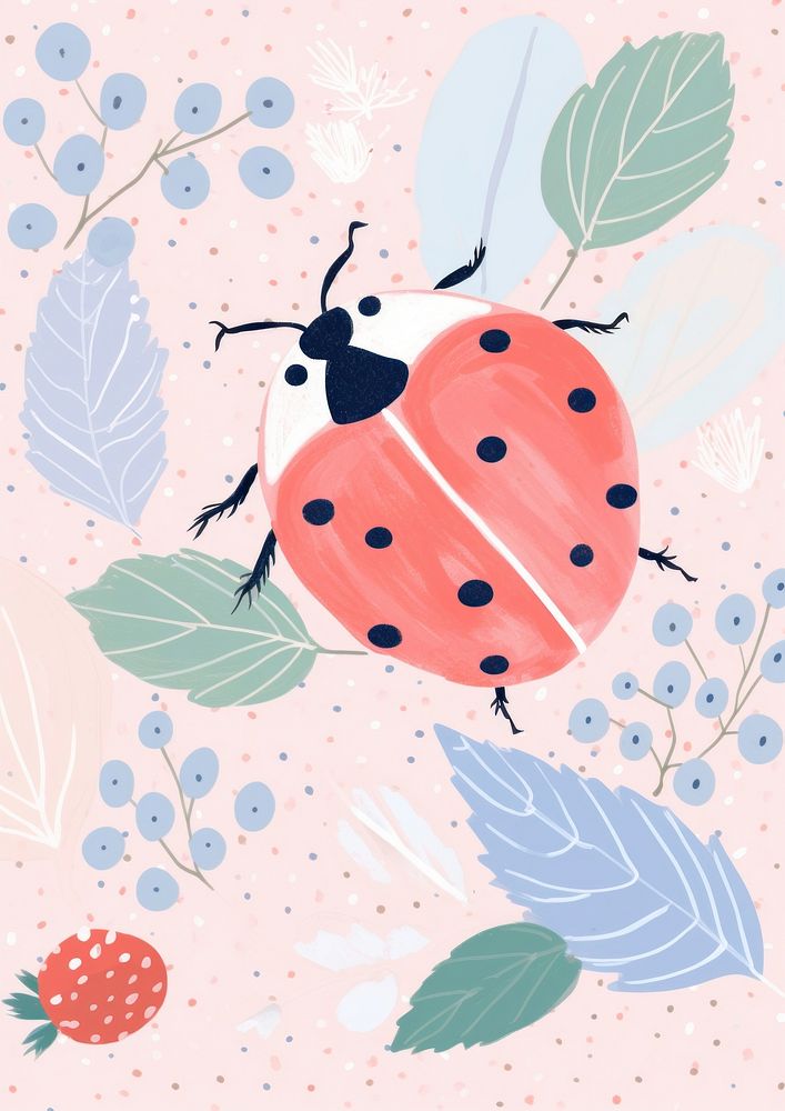 Ladybug outdoors pattern nature. AI generated Image by rawpixel.
