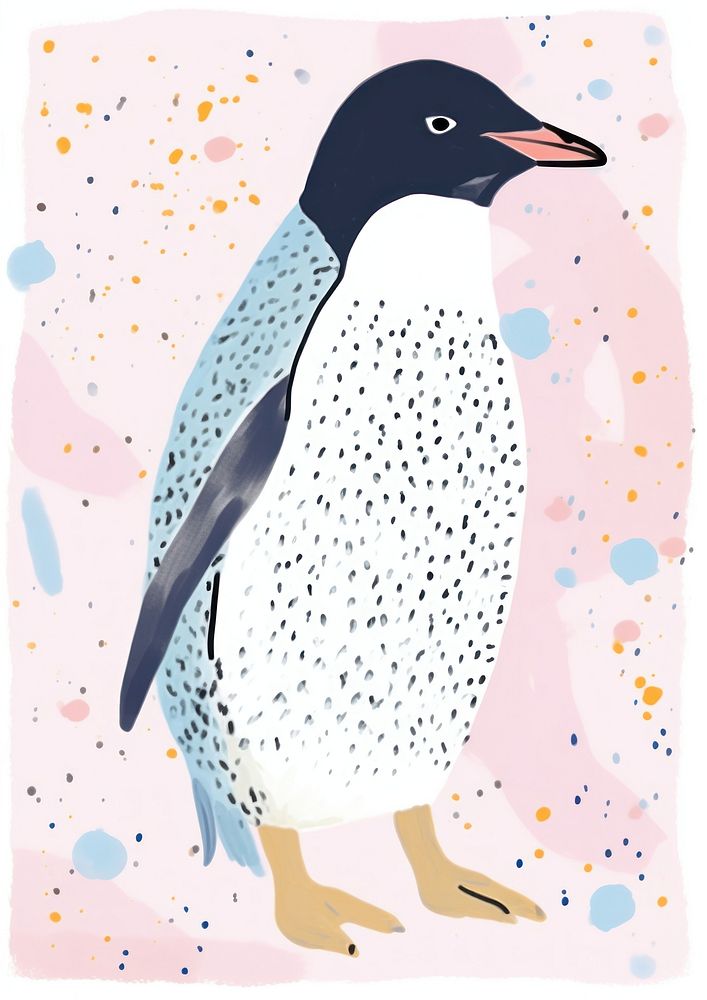 Penguin drawing animal bird. AI generated Image by rawpixel.