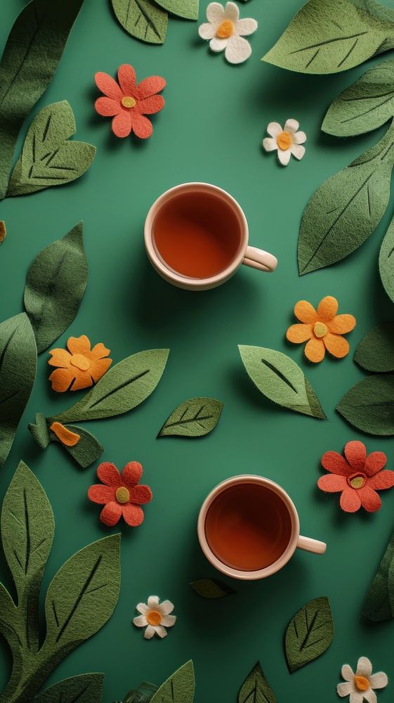 Wallpaper of felt tea drink plant leaf.