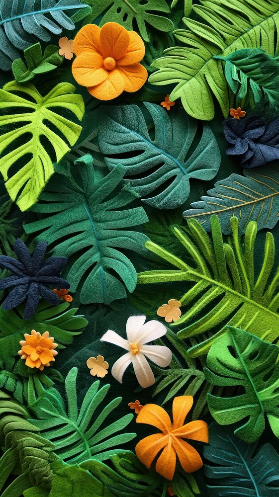 Wallpaper of felt tropical plants backgrounds vegetation outdoors.
