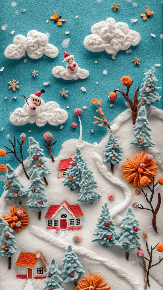 Wallpaper of felt winter backgrounds christmas outdoors.