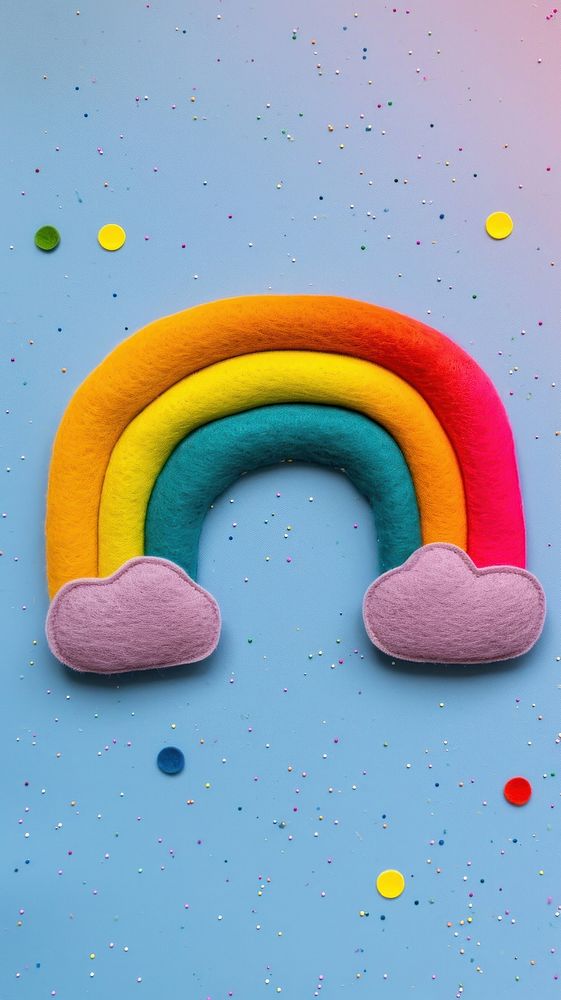 Wallpaper of felt rainbow art creativity circle.
