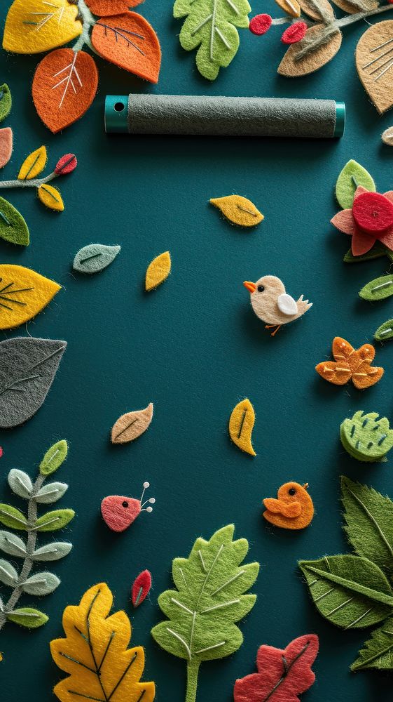 Wallpaper of felt school pattern craft plant.
