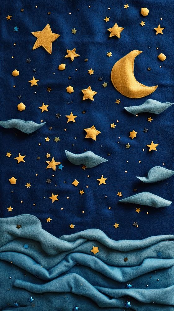 Wallpaper of felt starry sky backgrounds textile constellation.