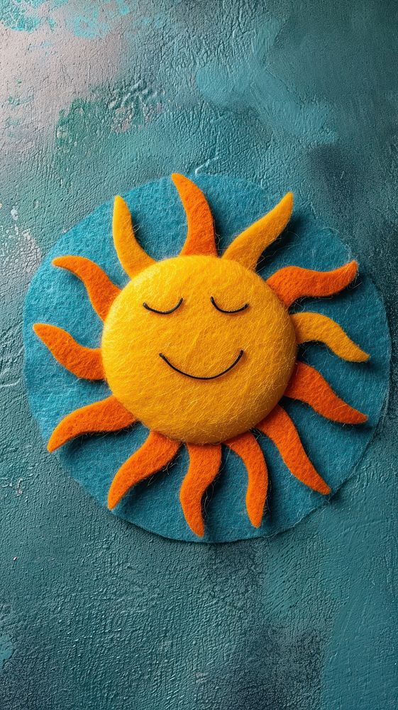 Wallpaper of felt sun art craft anthropomorphic.