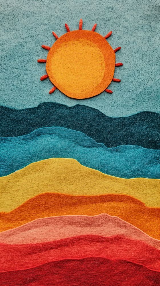 Wallpaper of felt sunrise art backgrounds textile.