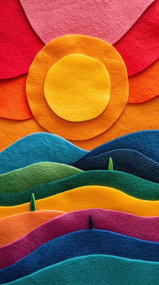 Wallpaper of felt sunrise art backgrounds pattern.