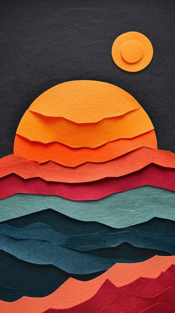 Wallpaper of felt sunset art backgrounds painting.