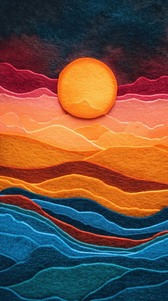 Wallpaper of felt sunset art backgrounds painting.