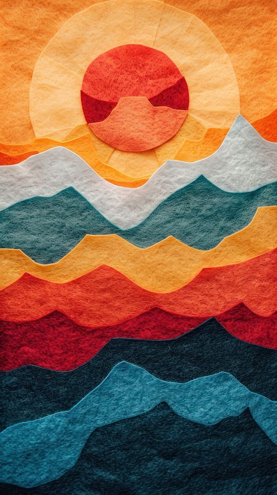 Wallpaper of felt sunset art backgrounds textile.
