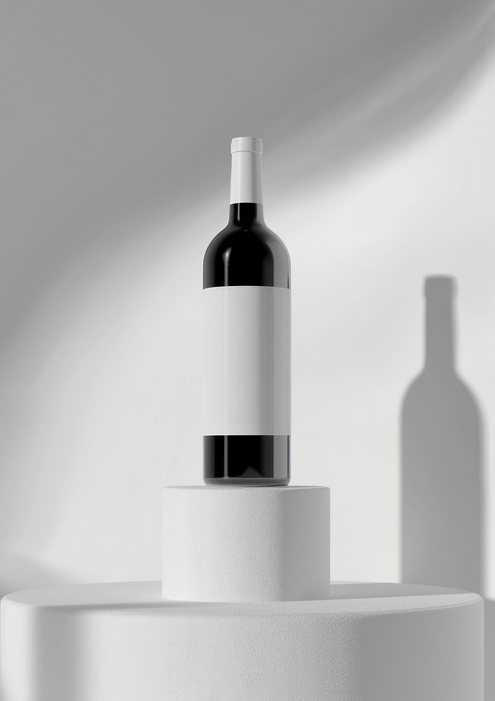 Wine bottle  white refreshment monochrome.