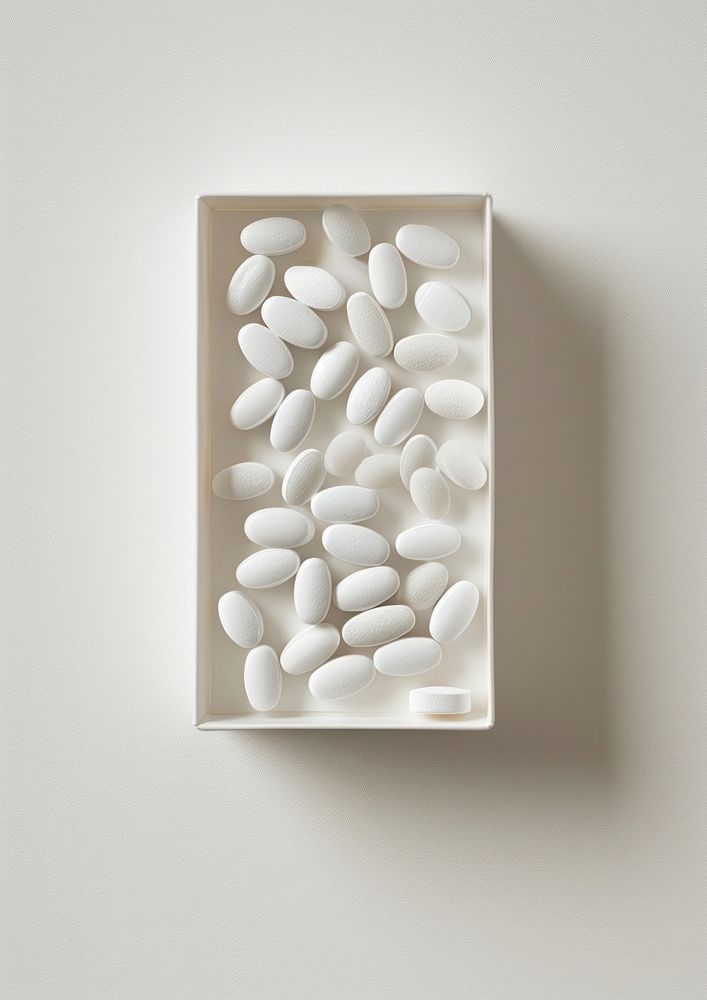 Medicine white pill box.