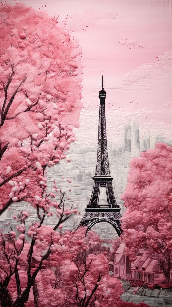 Eiffel tower architecture building blossom.