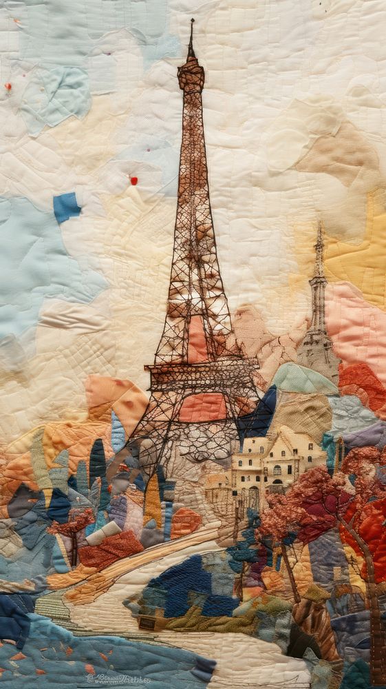 Eiffel tower architecture painting craft.