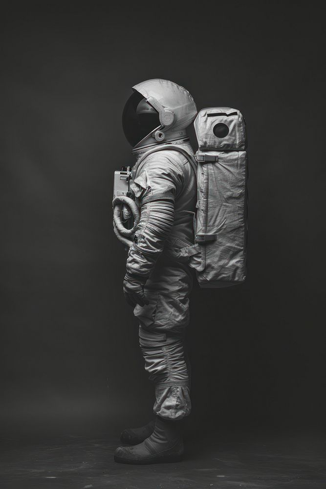 Astronaut full body astronaut white black.