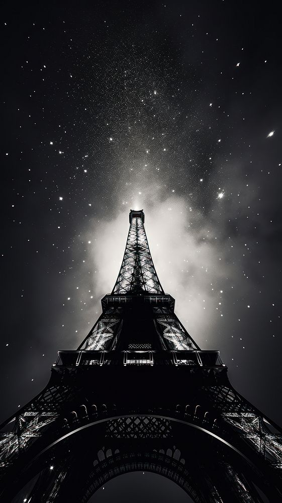 Eiffel tower architecture monochrome building.