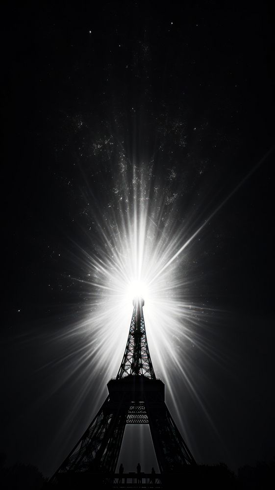 Eiffel tower architecture monochrome lighting.